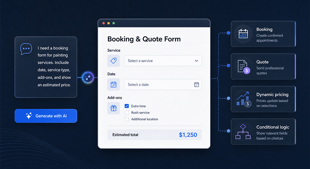 How to Create a Booking or Quote Form with AI